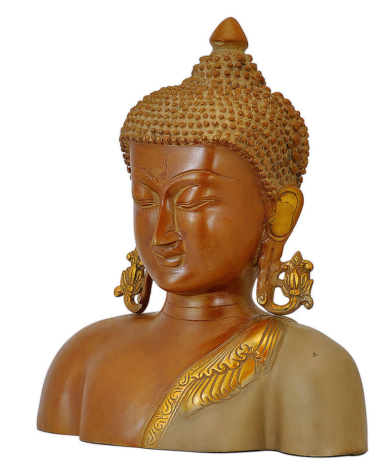 Decorative Brass Buddha Bust Antique Finish
