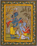 Lord Krishna and Arjuna - Patachitra Painting