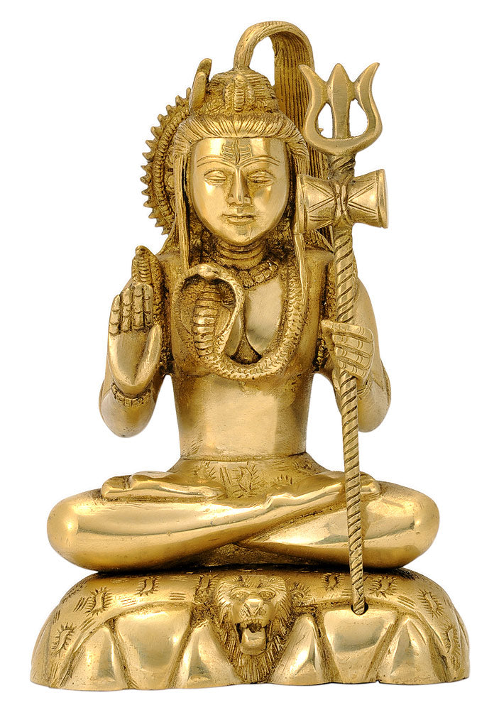 Seated Lord Shiva Holding Trident