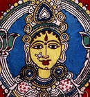 Seated Gaja Laxmi - Kalamkari Painting