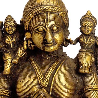 Garuda Carrying Lord Vishnu and Lakshmi - Tribal Art Statuette