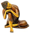 Relaxing Buddha Brass Decor Sculpture 7.50"