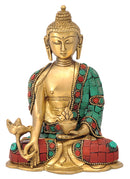 Tibetan Healing Buddha Holding Medicinal Plant