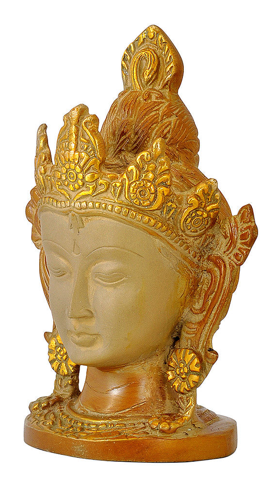 Unique Tara Head Brass Showpiece