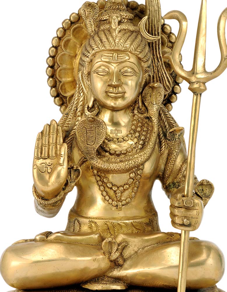 Lord Shiv Shankar - Brass Sculpture 19"