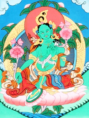 Green Tara - Hanging Scroll Painting