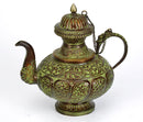 Decorative Kettle with Floral Carving - Brass Craft