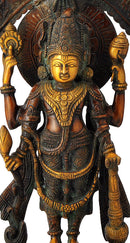 Standing Four Armed God Vishnu Brass Sculpture