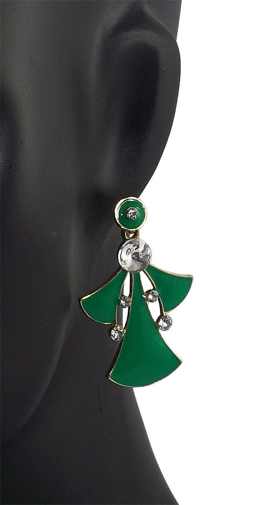 Green Earrings Dangle & Drop Stone Studded for Women