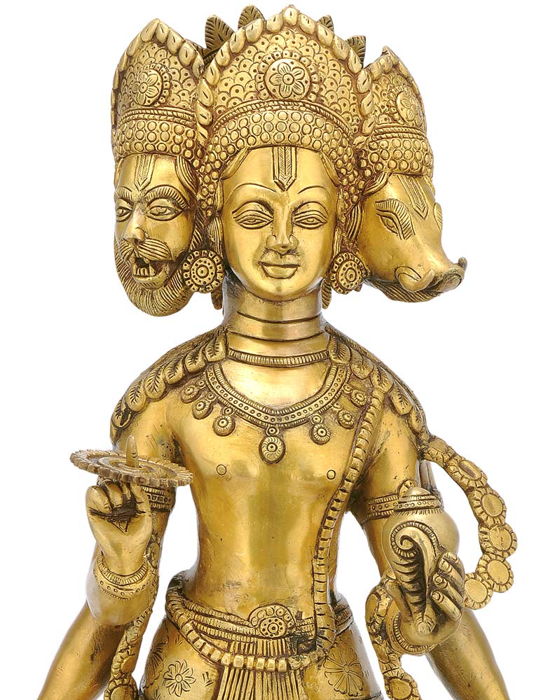 Lord Vishnu as Vaikuntha - Brass Sculpture 24"