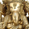 Ganesha Seated on Throne of Leafs - Brass Sculpture