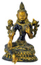 Auspicious Green Tara Antiquated Brass Statue