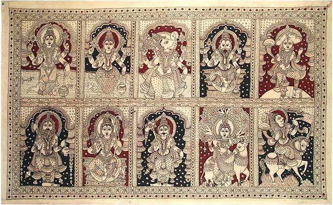 Vishnu Dashavtar - Kalamkari Art Painting