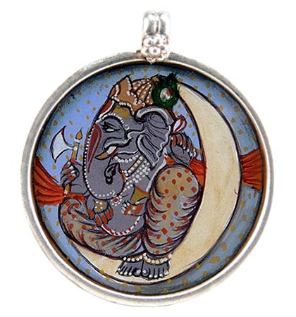 Chandra Ganesha - Silver Pendant