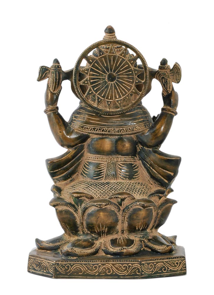 Chaturbhuja God Ganesha Seated on Lotus