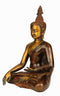 Buddha Brass Statue in Golden Brown Antique Finish 10.50"