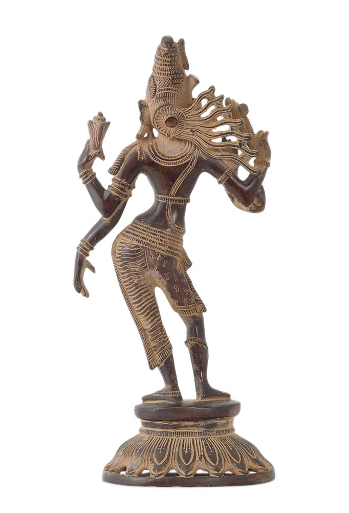 God Ardhanarishwara - Antiquated Brass Figure