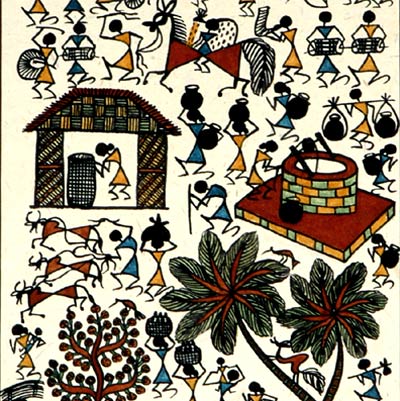 Warli Painting - The Marriage