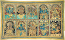 Ten Incarnations of Sri Vishnu - Cotton Kalamkari Painting