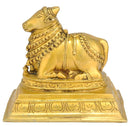 Lord Shiva's Carrier "Nandi Bull" Brass Figure 6.5"