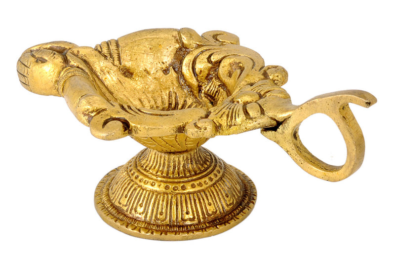 'Namaste' Brass Poja Diya with Handle