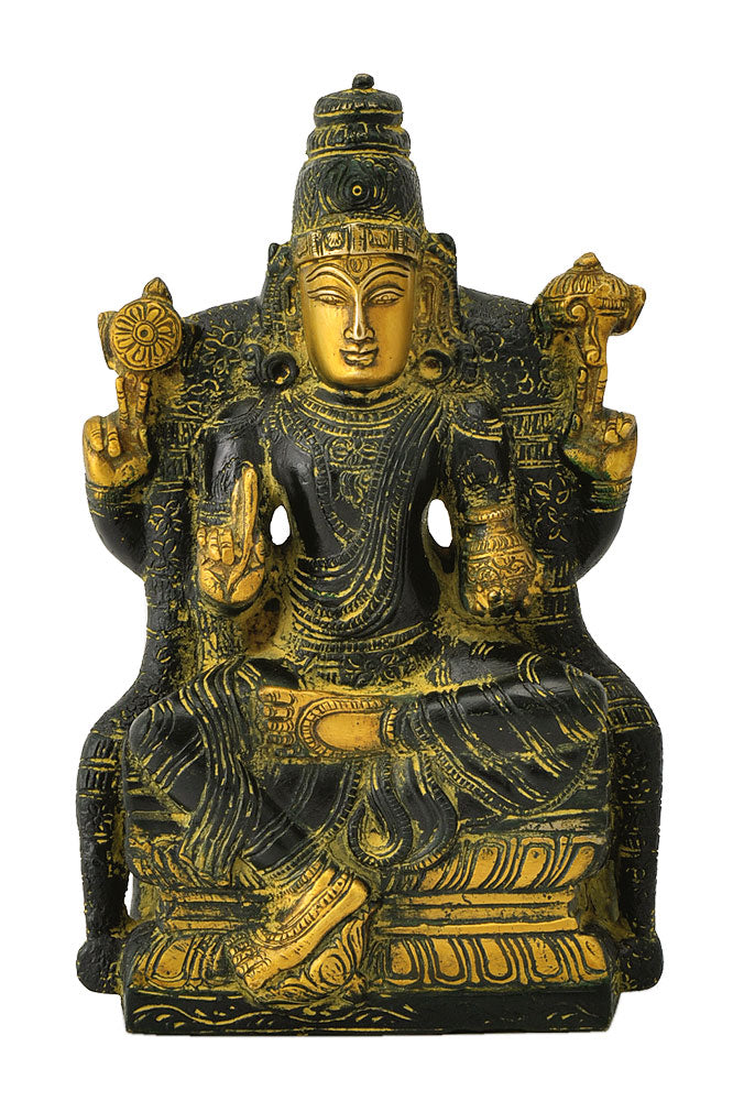 Seated Lord Dhanvantari Holding Pot of Celestial Ambrosia