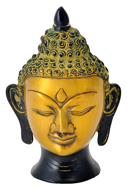 Decorative Buddha Head in Brass 6.25"