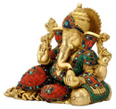 Resting Ganesha Brass Sculpture