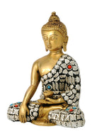 Decorated Robe Buddha Brass Statue