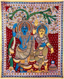 Radha Krishna Under Kadamba Tree - Kalamkari Painting