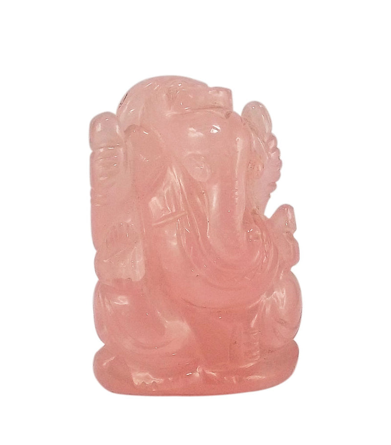 Rose Quartz Lord Ganesha Statue 2.10"