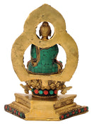 Ornate Buddha Seated on Lotus Base