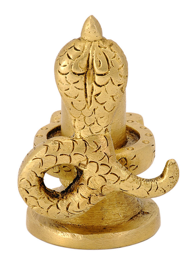 Brass Shiva Lingam Protected By Snake