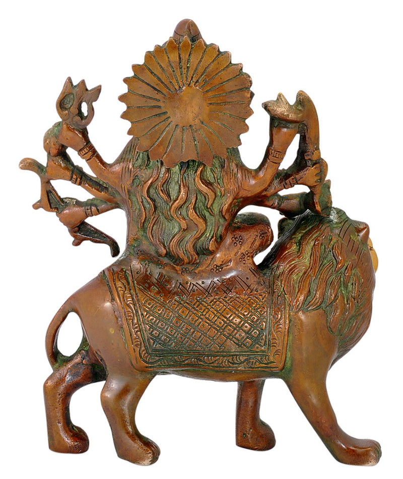 Mata Sherawali - Brass Sculpture