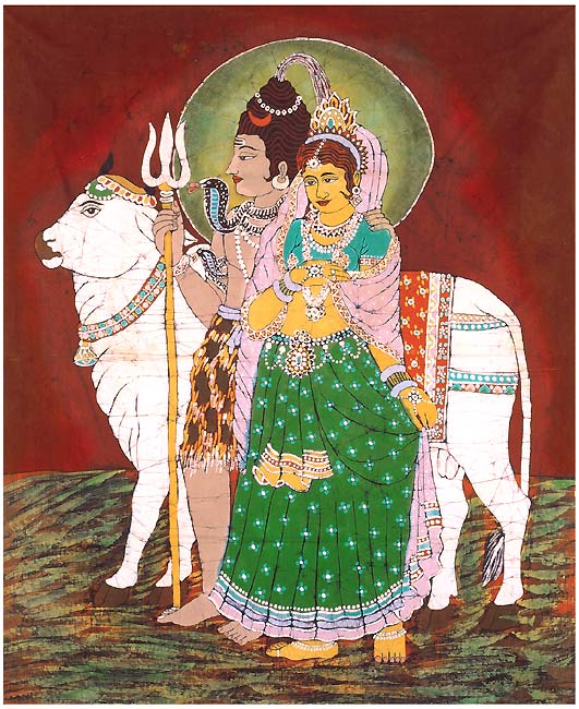 Divine Couple Gauri Shiva with Nandi
