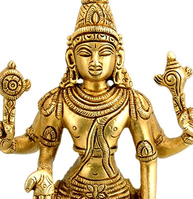 The Infallible Lord Vishnu - Brass Murti