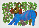 'Elephant' Gond Tribal Painting 14"