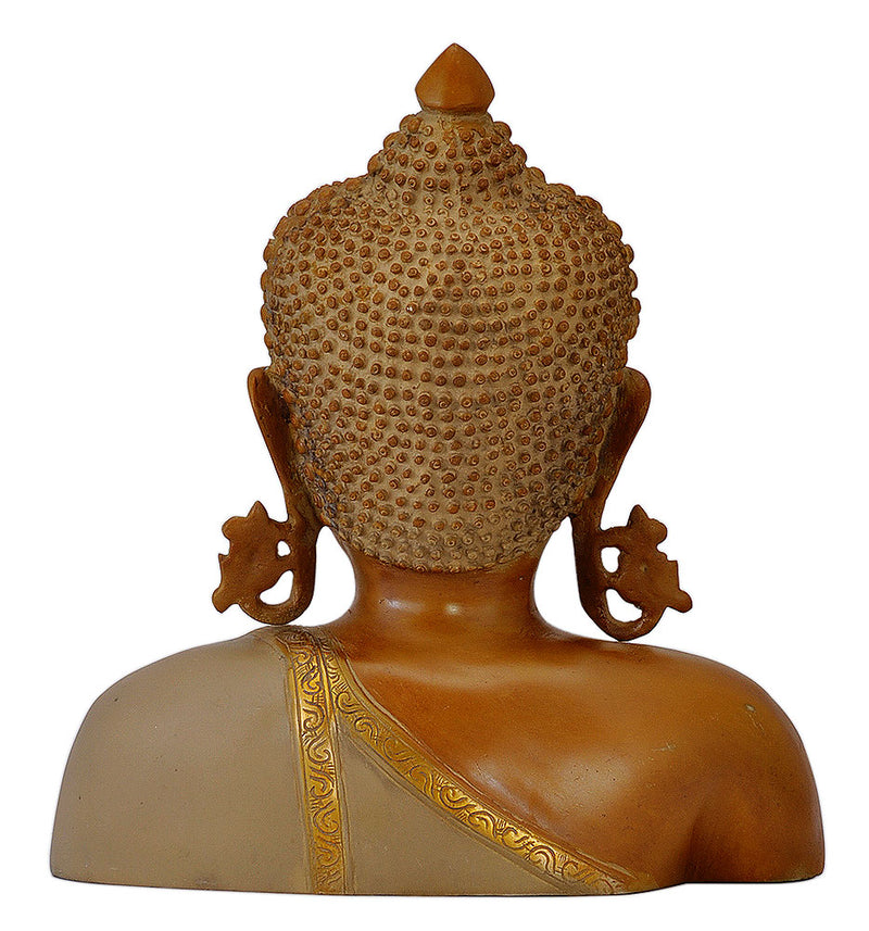 Decorative Brass Buddha Bust Antique Finish