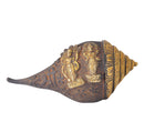 Shri Lakshmi Narayan Engraved Brass Conch for Puja Altar