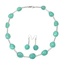 Aquamarine Happiness - Necklace Earrings Set