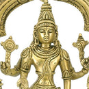 Lord Vishnu with Bhudevi and Sridevi - Brass Statue