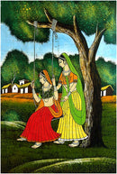 The Swing of Teej - Batik Painting