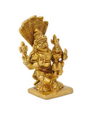 God Narasimha Lakshmi Brass Statuette 3.25"