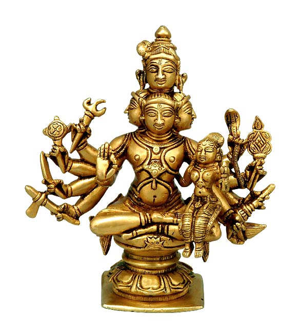Panchanana - Five Headed Shiva with Parvati