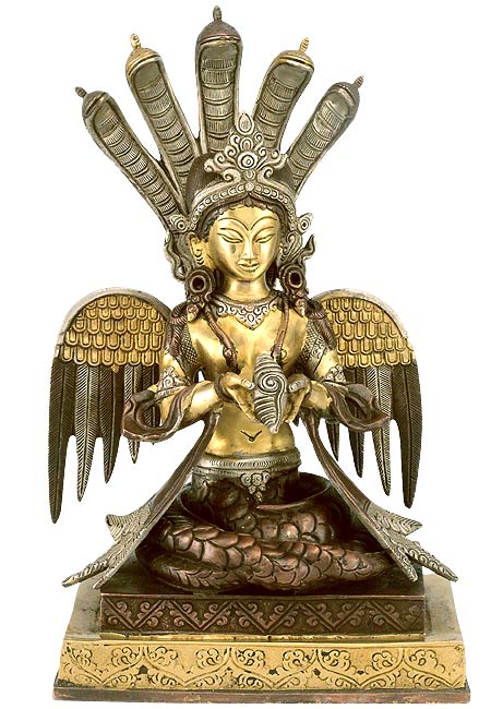 Naga Kannya - Brass Statue 13"