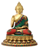 Abhaya Mudra Buddha Inlay Statue