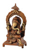 Lord Ganesh Maharaj Seated on Throne 8"