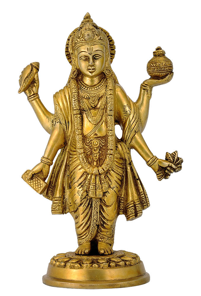 Lord Dhanavantri Brass Statue