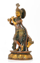 Gau Gopal Krishna Statue in Golden Brown Finish
