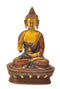 Blessing Buddha Colored Brass Figure